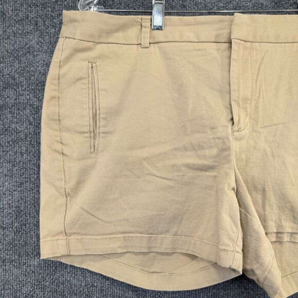 ANA Women's Twill Chino Shorts Tan Size 16W Cotton Spandex Blend Slash Pockets - Picture 6 of 13